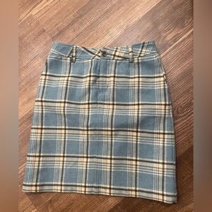 Eddie Bauer Mini Skirt 2 Plaid Wool Sage Lined Preppy Academia School Girl Punk